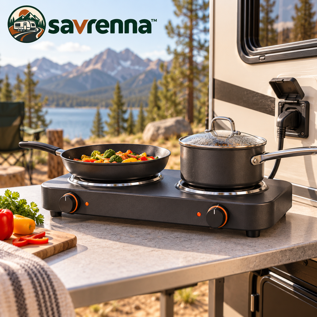 savrenna™ Portable Electric Double Cooktop