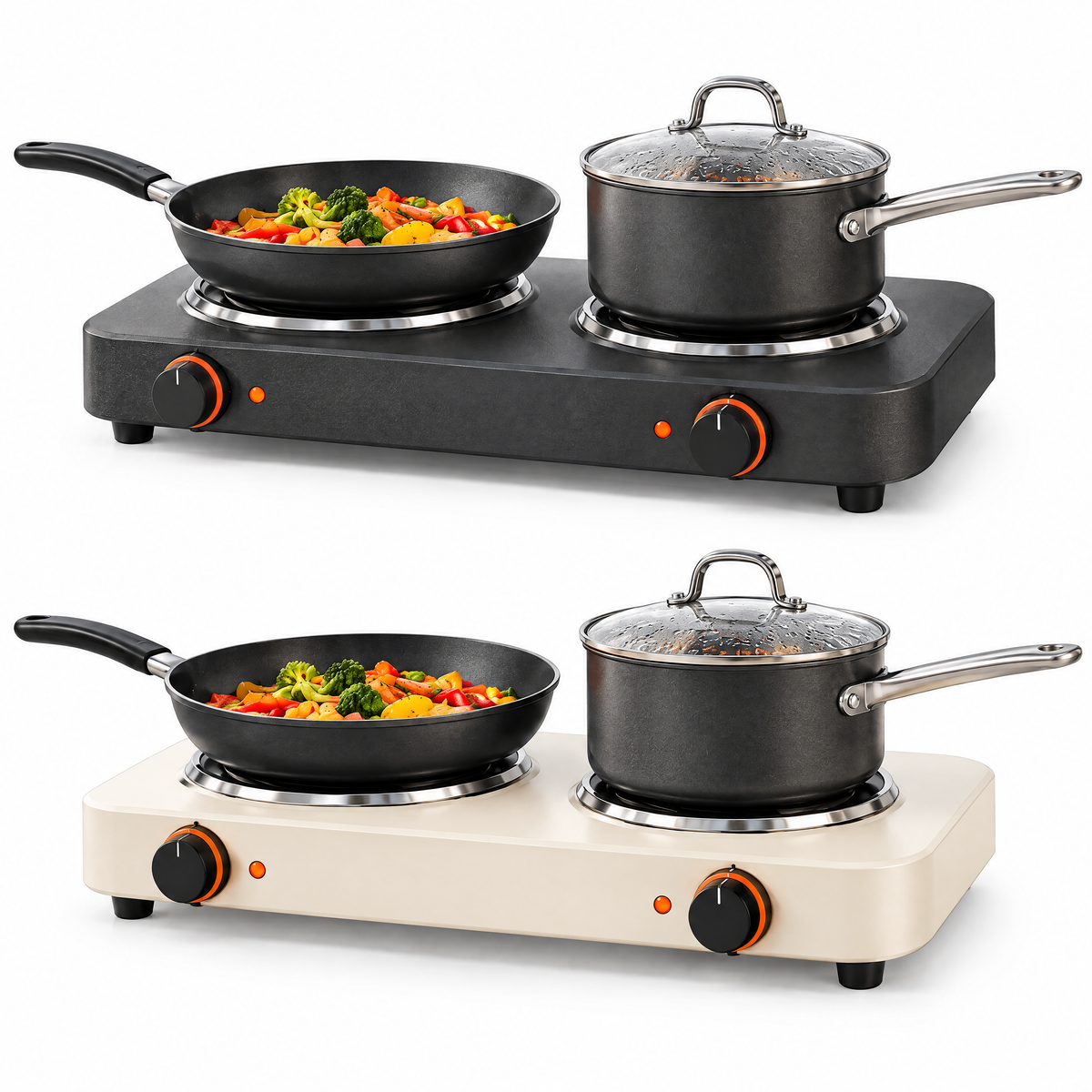 savrenna™ Portable Electric Double Cooktop