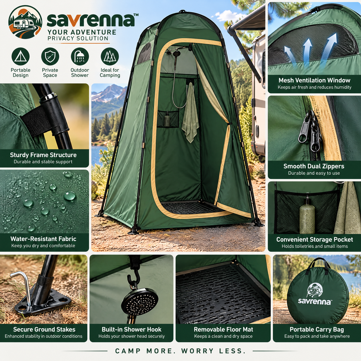 savrenna™ Pop-Up Privacy Shower Tent